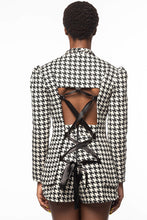 Load image into Gallery viewer, HOUNDSTOOTH SHAN LATRIS LACE-UP BACK BLAZER